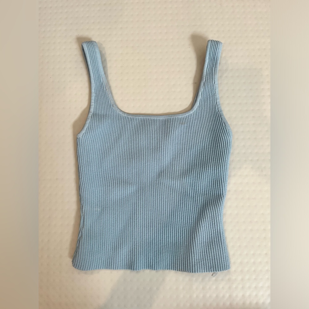 Artizia Babaton knit ribbed tank top size Xs light blue